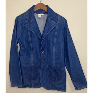 Vintage Denim Jacket Maverick Misses Size Large Made in the USA Irregular Blazer